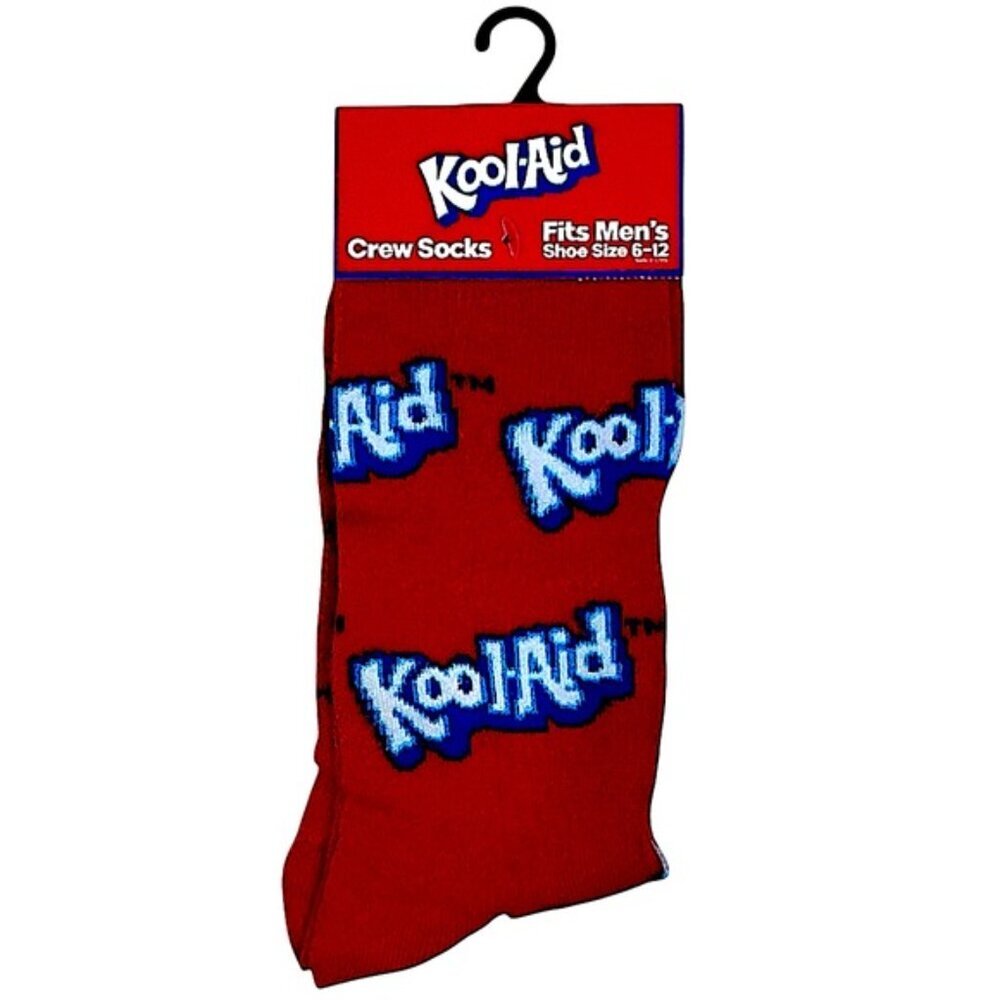 Kool Aid Crew Socks Mens Novelty Funny by Odd Sox Red Unisex OS Shoe Size 6-12 - Picture 2 of 14